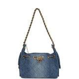 Chanel Mini 25 Hobo Bag Blue Washed Denim Antique Gold Hardware - Thumbnail View 6