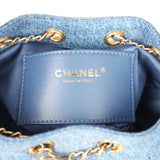 Chanel Mini 25 Hobo Bag Blue Washed Denim Antique Gold Hardware - Thumbnail View 9