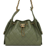 Chanel Small 25 Hobo Bag Green Caviar Antique Gold Hardware - Thumbnail View 1