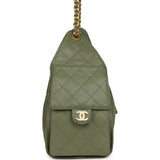 Chanel Small 25 Hobo Bag Green Caviar Antique Gold Hardware - Thumbnail View 3