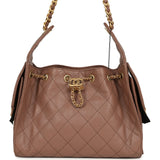 Chanel Small 25 Hobo Bag Brown Caviar Antique Gold Hardware - Thumbnail View 1