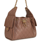 Chanel Small 25 Hobo Bag Brown Caviar Antique Gold Hardware - Thumbnail View 2