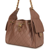 Chanel Small 25 Hobo Bag Brown Caviar Antique Gold Hardware - Thumbnail View 5