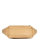 Chanel Small Coco Shopping Bag Raffia and Black Calfskin Antique Gold Hardware