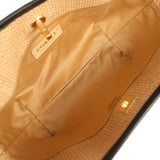 Chanel Small Coco Shopping Bag Raffia and Black Calfskin Antique Gold Hardware