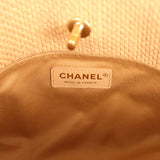 Chanel Small Coco Shopping Bag Raffia and Black Calfskin Antique Gold Hardware
