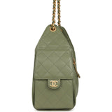 Chanel Small 25 Hobo Bag Green Caviar Antique Gold Hardware - Thumbnail View 3