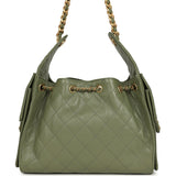 Chanel Small 25 Hobo Bag Green Caviar Antique Gold Hardware - Thumbnail View 4