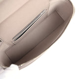 Chanel Top Handle Long Vanity Case with Chain Grey Shiny Caviar Silver Hardware