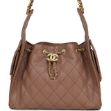 Chanel Small 25 Hobo Bag Brown Caviar Antique Gold Hardware - Thumbnail View 1