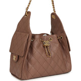 Chanel Small 25 Hobo Bag Brown Caviar Antique Gold Hardware - Thumbnail View 2