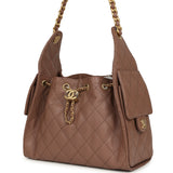 Chanel Small 25 Hobo Bag Brown Caviar Antique Gold Hardware - Thumbnail View 5