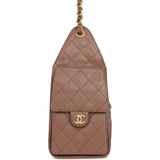 Chanel Small 25 Hobo Bag Brown Caviar Antique Gold Hardware - Thumbnail View 3