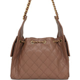 Chanel Small 25 Hobo Bag Brown Caviar Antique Gold Hardware - Thumbnail View 4