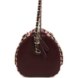 Chanel Mini Timeless Classic Barrel Bag with Chain Burgundy Multi Crochet and Burgundy Lambskin Light Gold Hardware - Thumbnail View 3
