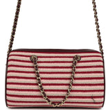 Chanel Mini Timeless Classic Barrel Bag with Chain Burgundy Multi Crochet and Burgundy Lambskin Light Gold Hardware - Thumbnail View 4