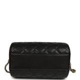 Chanel Mini Timeless Classic Barrel Bag with Chain Black Shiny Caviar Light Gold Hardware