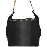 Chanel Medium 25 Hobo Bag Black Washed Denim Antique Gold Hardware
