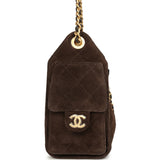 Chanel Mini 25 Hobo Bag Dark Brown Suede Antique Gold Hardware - Thumbnail View 3