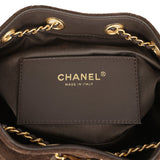 Chanel Mini 25 Hobo Bag Dark Brown Suede Antique Gold Hardware - Thumbnail View 9