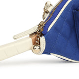 Chanel "Monte-Carlo" Mini Crossbody Tennis Bag Blue and White Canvas Light Gold Hardware - Thumbnail View 4