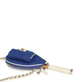 Chanel "Monte-Carlo" Mini Crossbody Tennis Bag Blue and White Canvas Light Gold Hardware - Thumbnail View 6