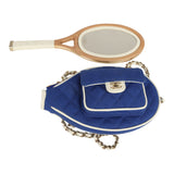 Chanel "Monte-Carlo" Mini Crossbody Tennis Bag Blue and White Canvas Light Gold Hardware - Thumbnail View 9