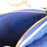 Chanel "Monte-Carlo" Mini Crossbody Tennis Bag Blue and White Canvas Light Gold Hardware - Thumbnail View 12