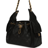 Chanel Small 25 Hobo Bag Black Caviar Antique Gold Hardware - Thumbnail View 3
