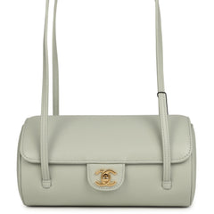 Chanel Preppy Coco Bowling Bag Light Green Shiny Caviar Brushed Gold Hardware