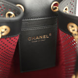 Chanel Small 25 Hobo Bag Black Perforated Calfskin Antique Gold Hardware
