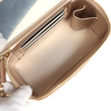 Chanel Small Top Handle Vanity Case With Chain Metallic Copper Shiny Caviar Light Gold Hardware