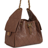 Chanel Small 25 Hobo Bag Brown Caviar Antique Gold Hardware - Thumbnail View 2