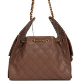Chanel Small 25 Hobo Bag Brown Caviar Antique Gold Hardware - Thumbnail View 4
