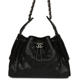 Chanel Small 25 Hobo Bag Black Shiny Caviar Aged Ruthenium Hardware