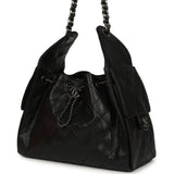 Chanel Small 25 Hobo Bag Black Shiny Caviar Aged Ruthenium Hardware