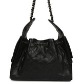 Chanel Small 25 Hobo Bag Black Shiny Caviar Aged Ruthenium Hardware