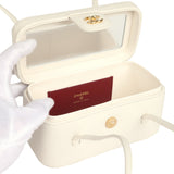 Chanel Preppy Coco Long Vanity with Straps White Shiny Caviar Brushed Gold Hardware