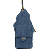 Chanel Medium 25 Hobo Bag Blue Washed Denim Antique Gold Hardware - Thumbnail View 3