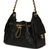 Chanel Mini 25 Hobo Bag Black Caviar Antique Gold Hardware - Thumbnail View 5