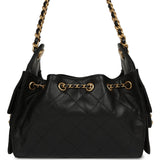 Chanel Mini 25 Hobo Bag Black Caviar Antique Gold Hardware - Thumbnail View 4