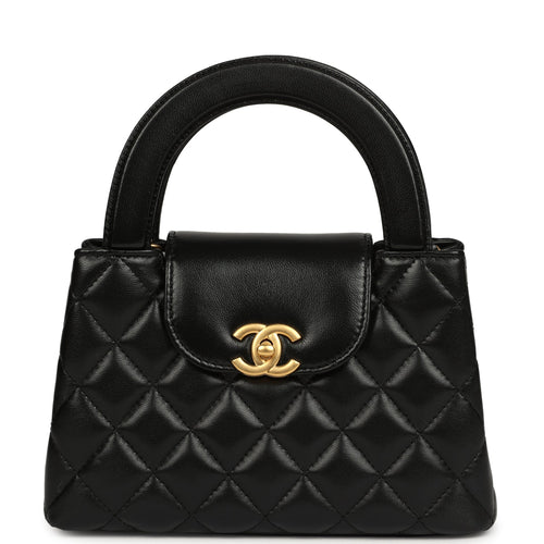 Chanel Small Kelly Shopper Black Shiny Aged Calfskin Brushed Gold Hardware