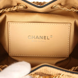Chanel Small 25 Hobo Bag Beige Raffia and Black Calfskin Antique Gold Hardware - Thumbnail View 9
