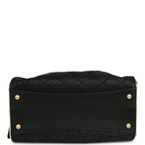 Chanel Small 25 Hobo Bag Black Raffia and White Calfskin Antique Gold Hardware - Thumbnail View 6