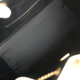 Chanel Small 25 Hobo Bag Black Raffia and White Calfskin Antique Gold Hardware - Thumbnail View 8