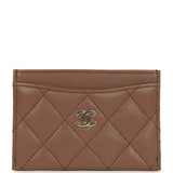 Chanel Classic Card Holder Brown Shiny Caviar Light Gold Hardware - Thumbnail View 1