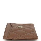 Chanel Classic Card Holder Brown Shiny Caviar Light Gold Hardware - Thumbnail View 3