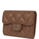 Chanel Small Classic Flap Wallet Brown Shiny Caviar Light Gold Hardware - Thumbnail View 5