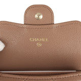 Chanel Small Classic Flap Wallet Brown Shiny Caviar Light Gold Hardware - Thumbnail View 7