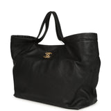 Chanel Maxi Coco Shopping Bag Black Caviar Brushed Gold Hardware